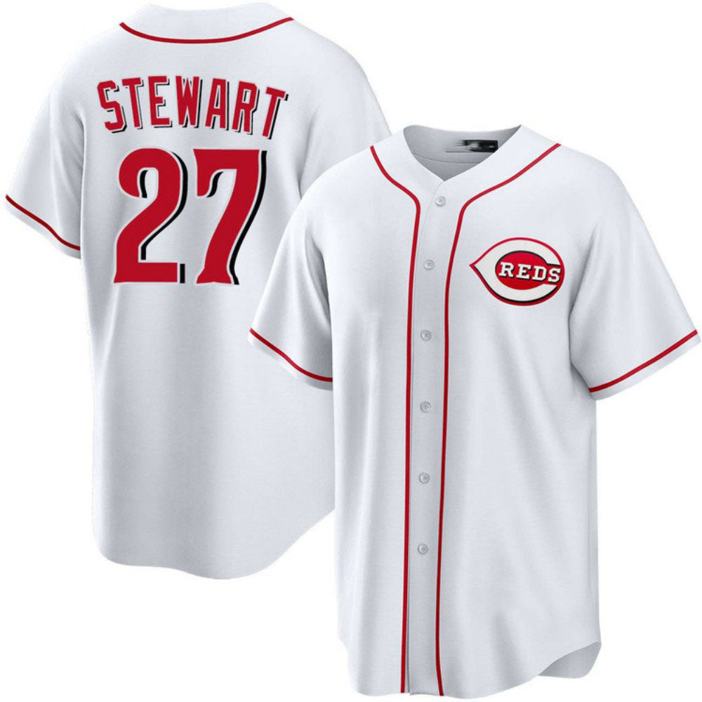 Baseball Jersey | Cincinnati Reds #27 Sal Stewart White Home Stitched - image 1