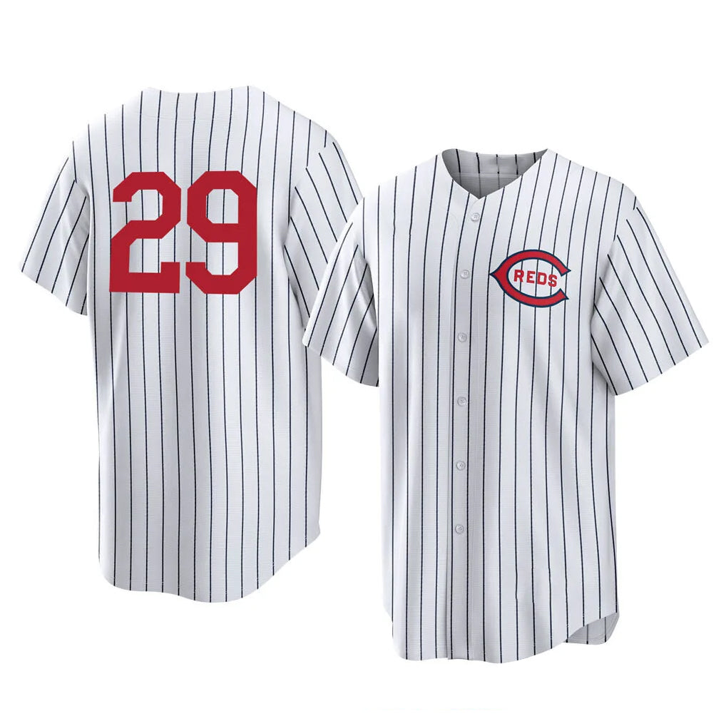Baseball Jersey | Cincinnati Reds #29 TJ Friedl Player White Stripe Field of Dreams Game Home Stitched - image 1