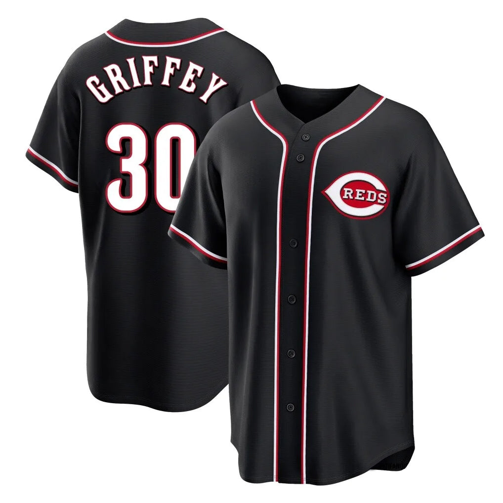 Baseball Jersey | Cincinnati Reds #30 Ken Griffey Player Black Fashion Out Home Game Stitched - image 1
