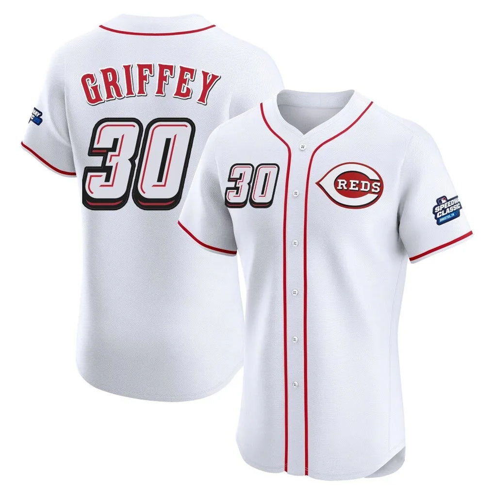 Baseball Jersey | Cincinnati Reds #30 Ken Griffey Player White Speedway Classic Limited Home Stitched - image 1