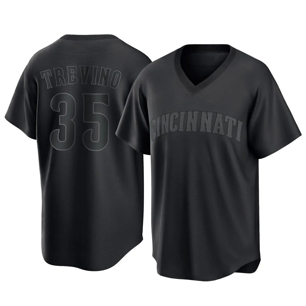 Baseball Jersey | Cincinnati Reds #35 Jose Trevino Player Black Game Home Stitched - image 1