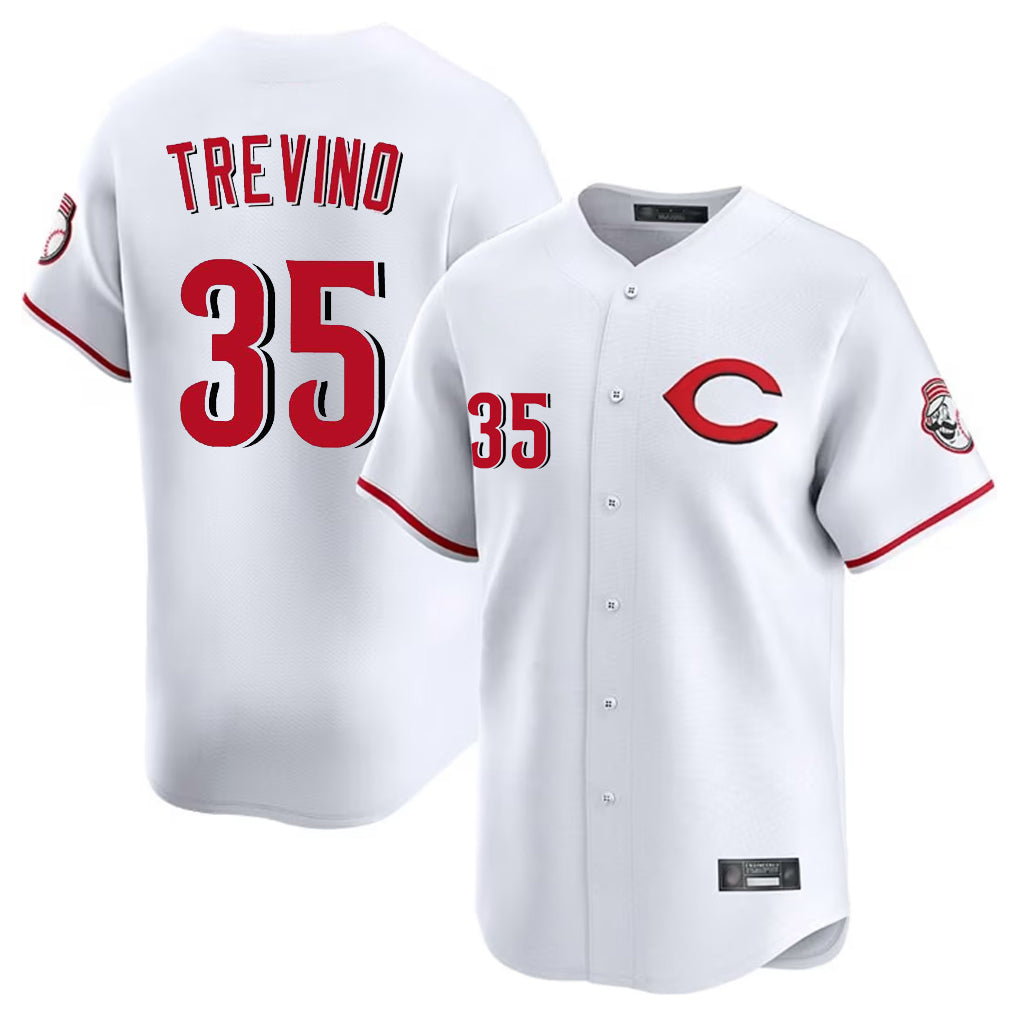Baseball Jersey | Cincinnati Reds #35 Jose Trevino Player White Limited Home Stitched - image 1