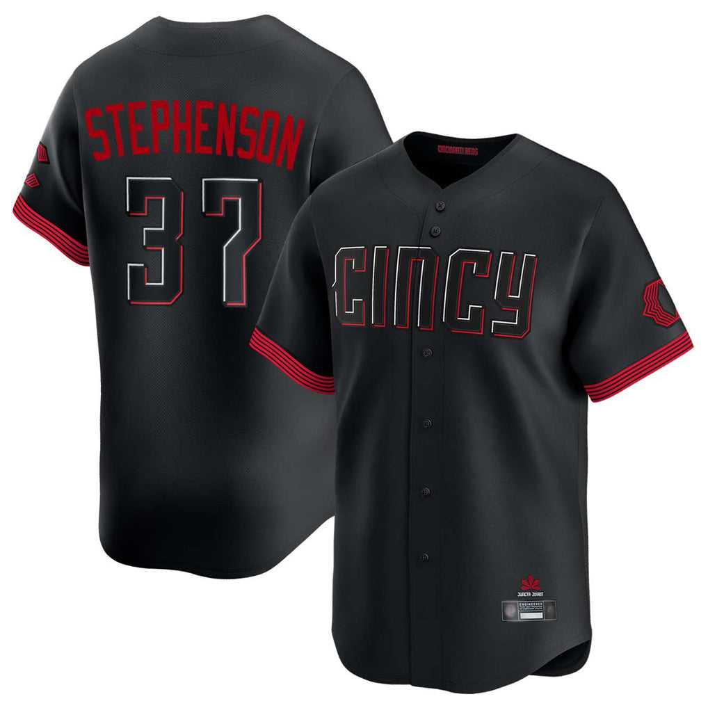 Baseball Jersey | Cincinnati Reds #37 Tyler Stephenson Player Black City Connect Home Limited Stitched - image 1