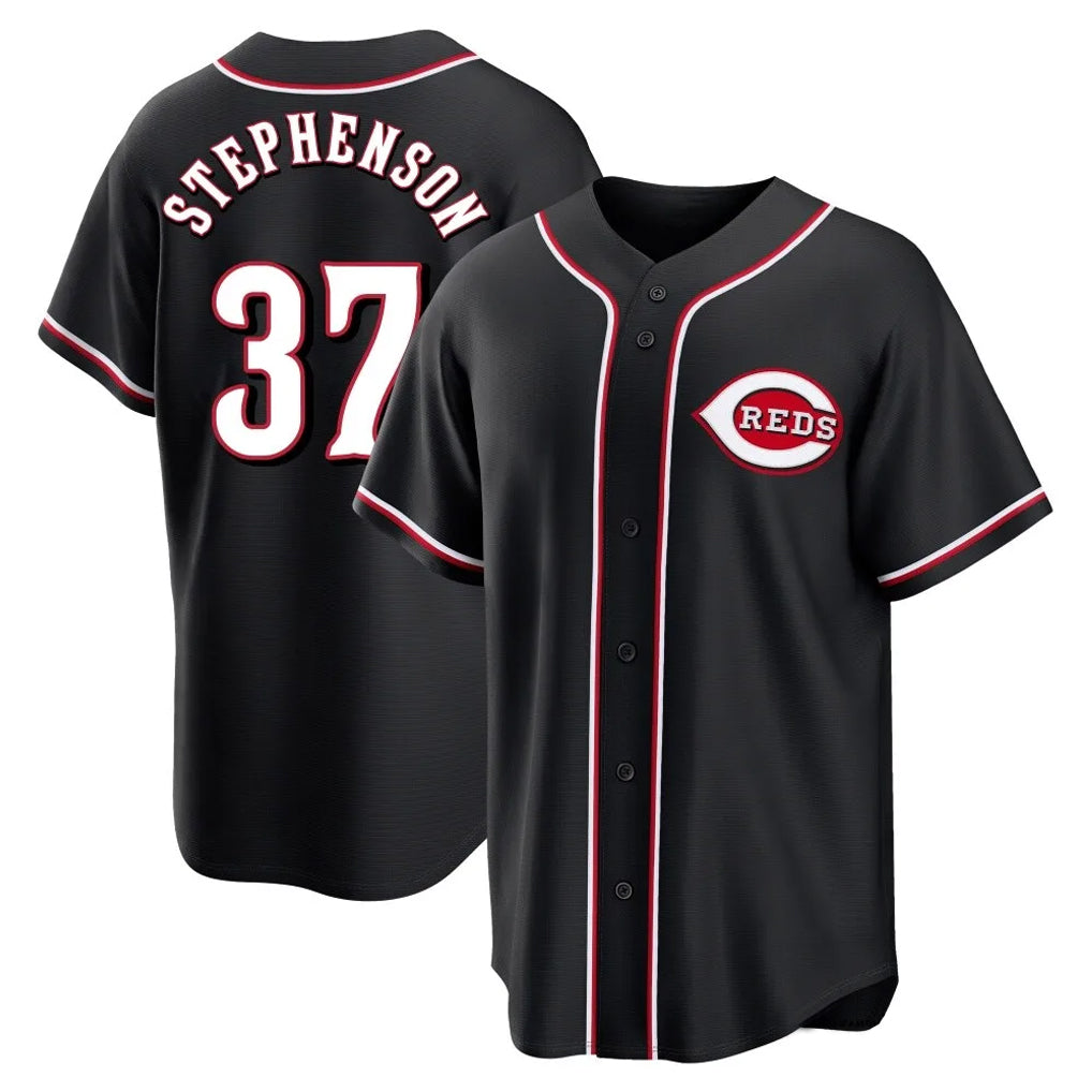 Baseball Jersey | Cincinnati Reds #37 Tyler Stephenson Player Black Fashion Out Home Game Stitched - image 1