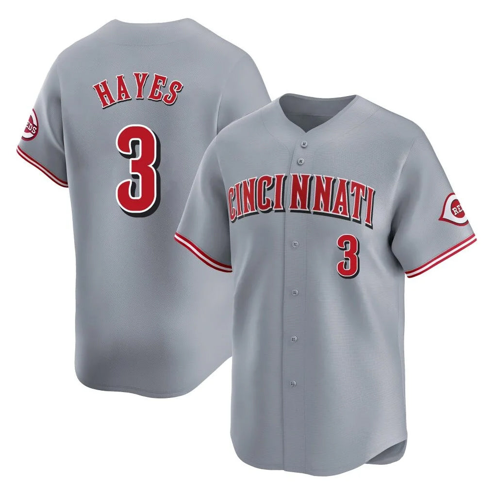Baseball Jersey | Cincinnati Reds #3 Ke'Bryan Hayes Player Gray Home Limited Stitched - image 1