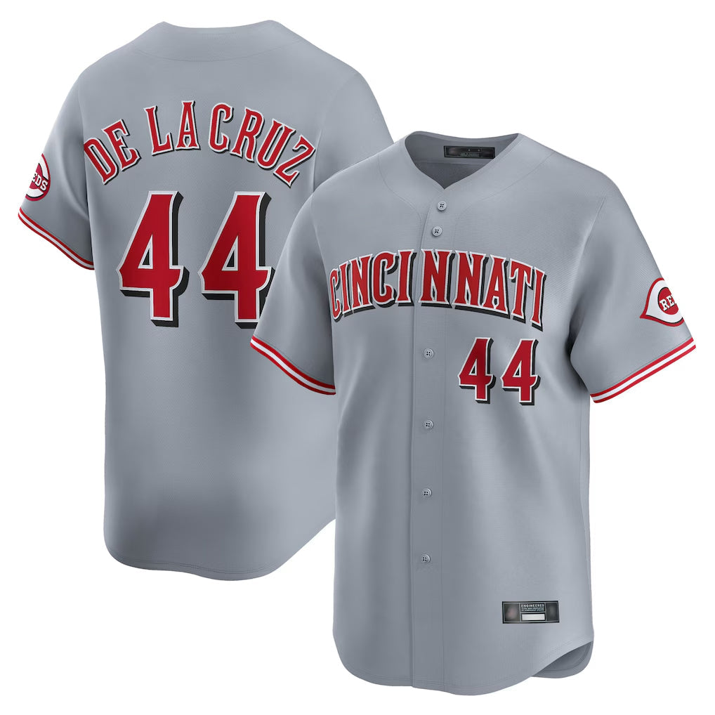 Baseball Jersey | Cincinnati Reds #44 Elly De La Cruz Player Gray Home Limited Stitched - image 1