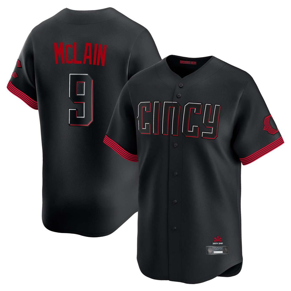 Baseball Jersey | Cincinnati Reds #9 Matt McLain Player Black City Connect Home Limited Stitched - image 1
