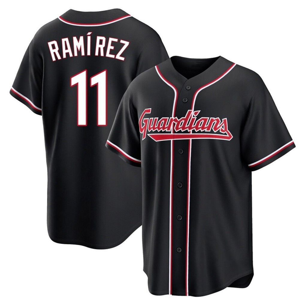 Baseball Jersey | Cleveland Guardians #11 Jose Ramirez Player Black Fashion Out Home Game Stitched - image 1