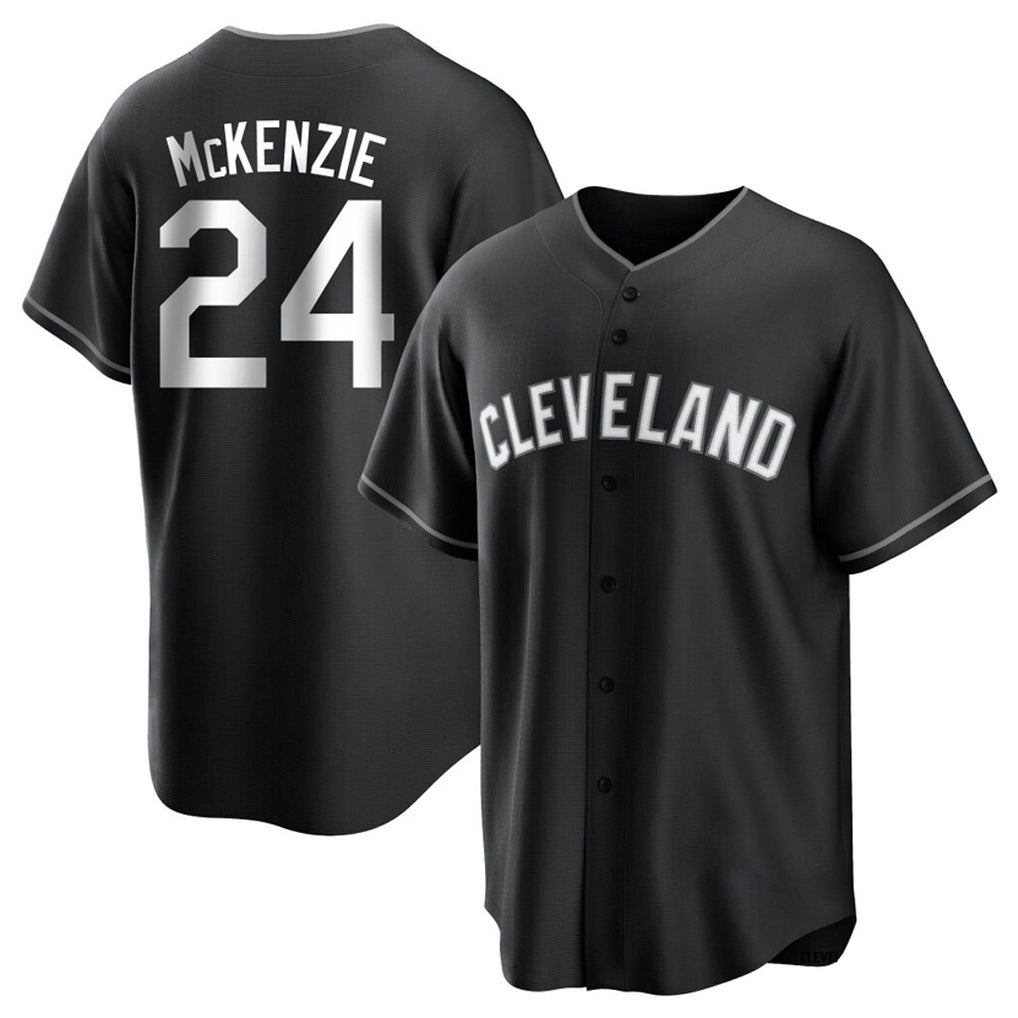 Baseball Jersey | Cleveland Guardians #24 Triston McKenzie Player Black Home Game Stitched - image 1