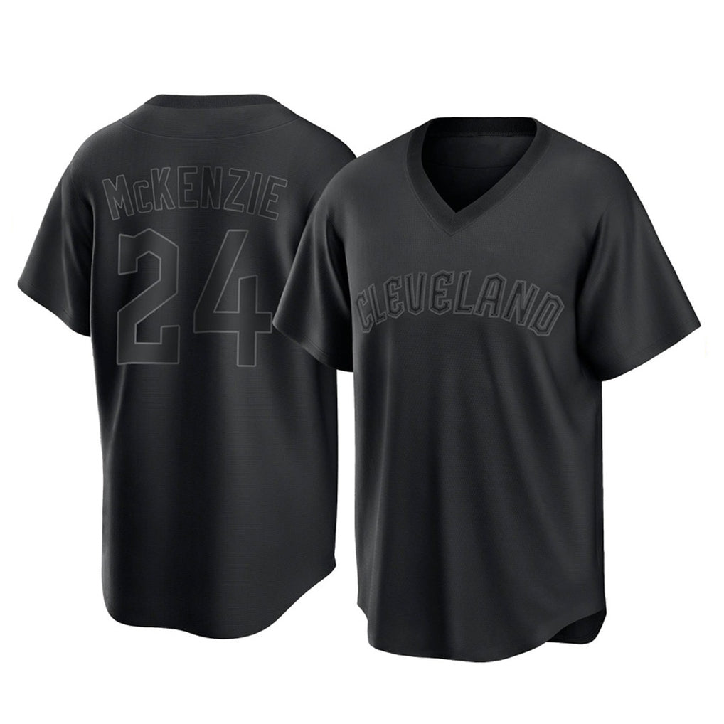 Baseball Jersey | Cleveland Guardians #24 Triston McKenzie Player Black Home Game Stitched - image 1