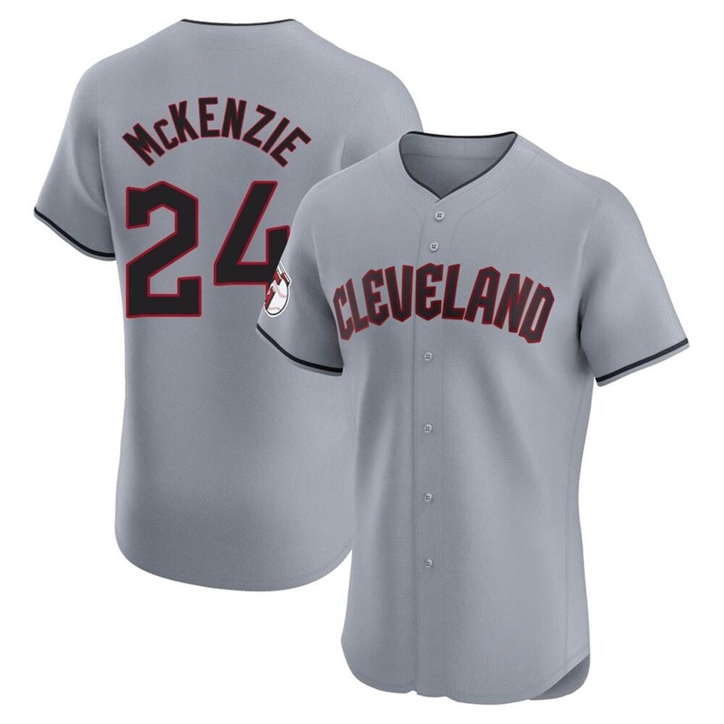 Baseball Jersey | Cleveland Guardians #24 Triston McKenzie Player Gray Road Limited Home Stitched - image 1