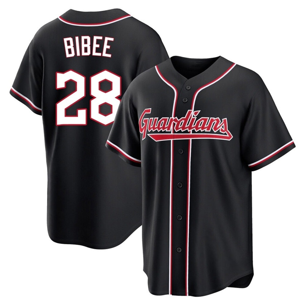 Baseball Jersey | Cleveland Guardians #28 Tanner Bibee Player Black Fashion Out Home Game Stitched - image 1