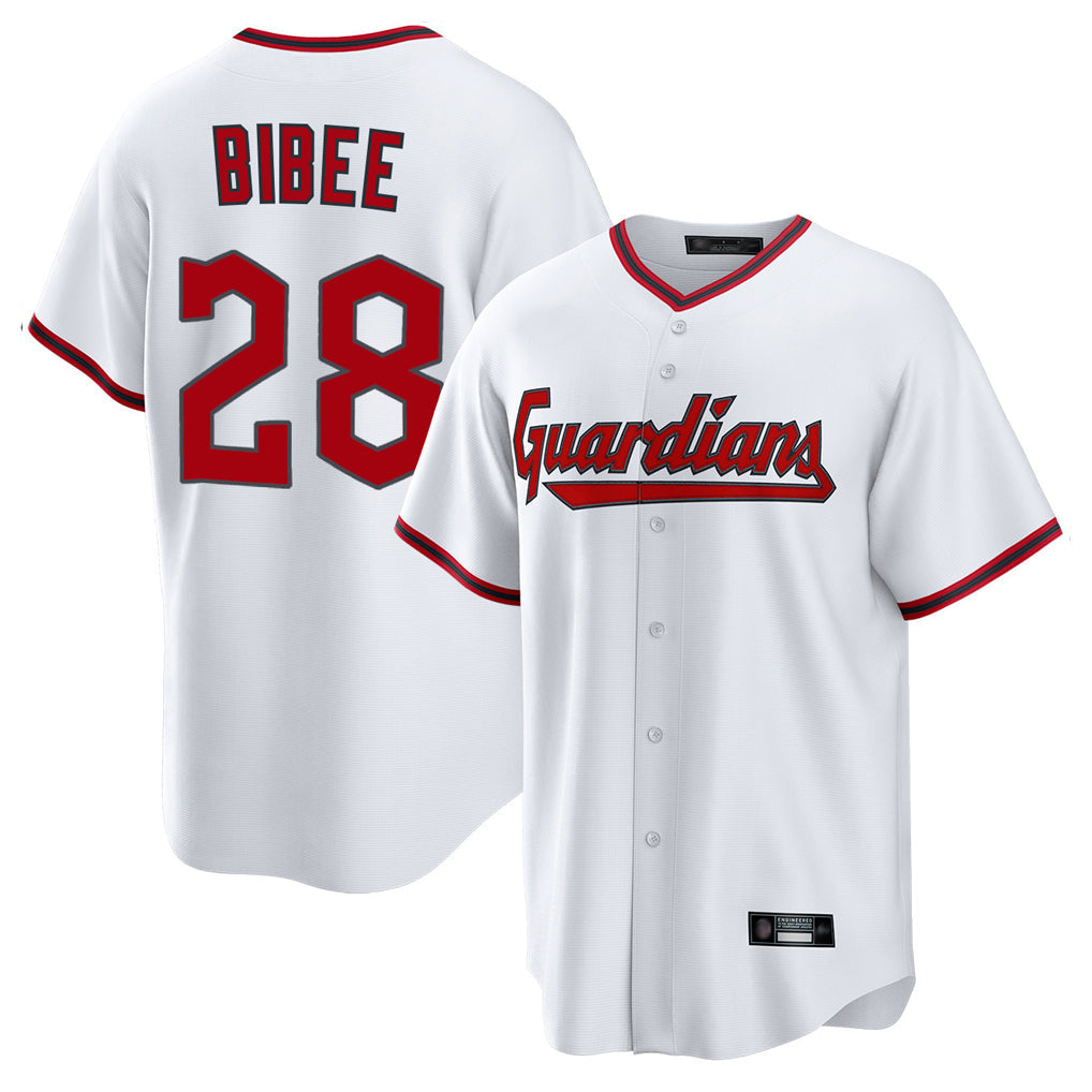 Baseball Jersey | Cleveland Guardians #28 Tanner Bibee Player White Game Home Stitched - image 1