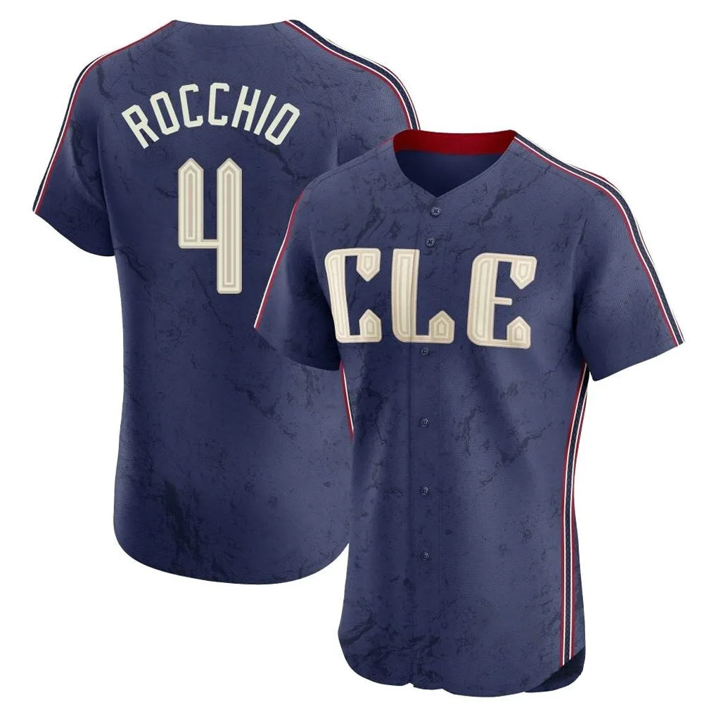 Baseball Jersey | Cleveland Guardians #4 Brayan Rocchio Player Navy City Connect Limited Home Stitched - image 1