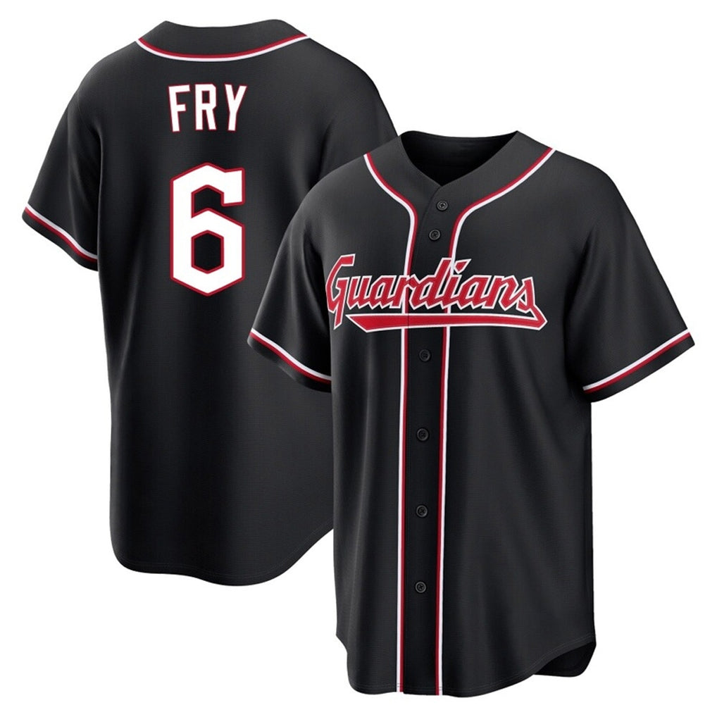Baseball Jersey | Cleveland Guardians #6 David Fry Player Black Fashion Out Home Game Stitched - image 1