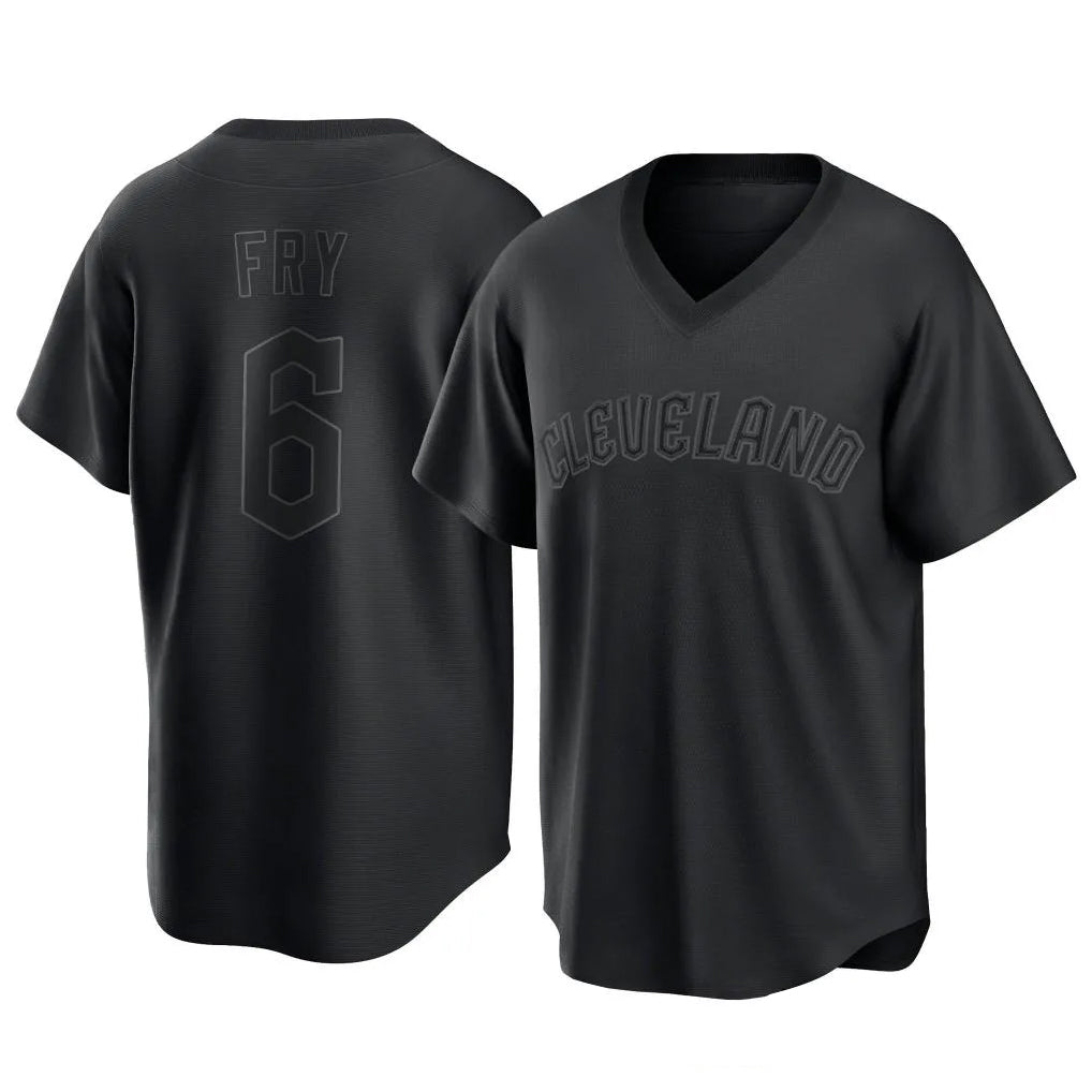 Baseball Jersey | Cleveland Guardians #6 David Fry Player Black Home Game Stitched - image 1