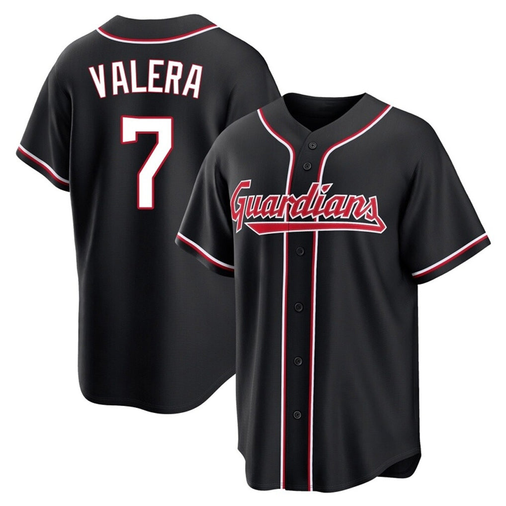 Baseball Jersey | Cleveland Guardians #7 George Valera Player Black Fashion Out Home Game Stitched - image 1