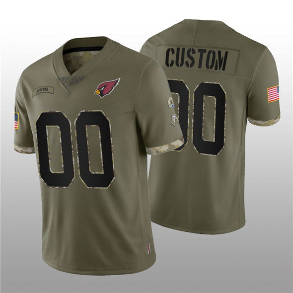 American Football Jersey | Custom A.Cardinals ACTIVE PLAYER 2022 Olive Salute To Service Limited Stitched Football American Jersey - image 1