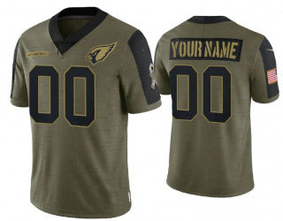 American Football Jersey | Custom A.Cardinals Olive ACTIVE PLAYER 2021 Salute To Service Limited Stitched Football American Jersey - image 1