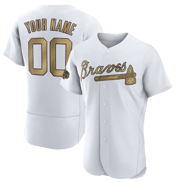 Baseball Jersey | Custom Atlanta Braves Active Player White 2022 All-Star Stitched - image 1