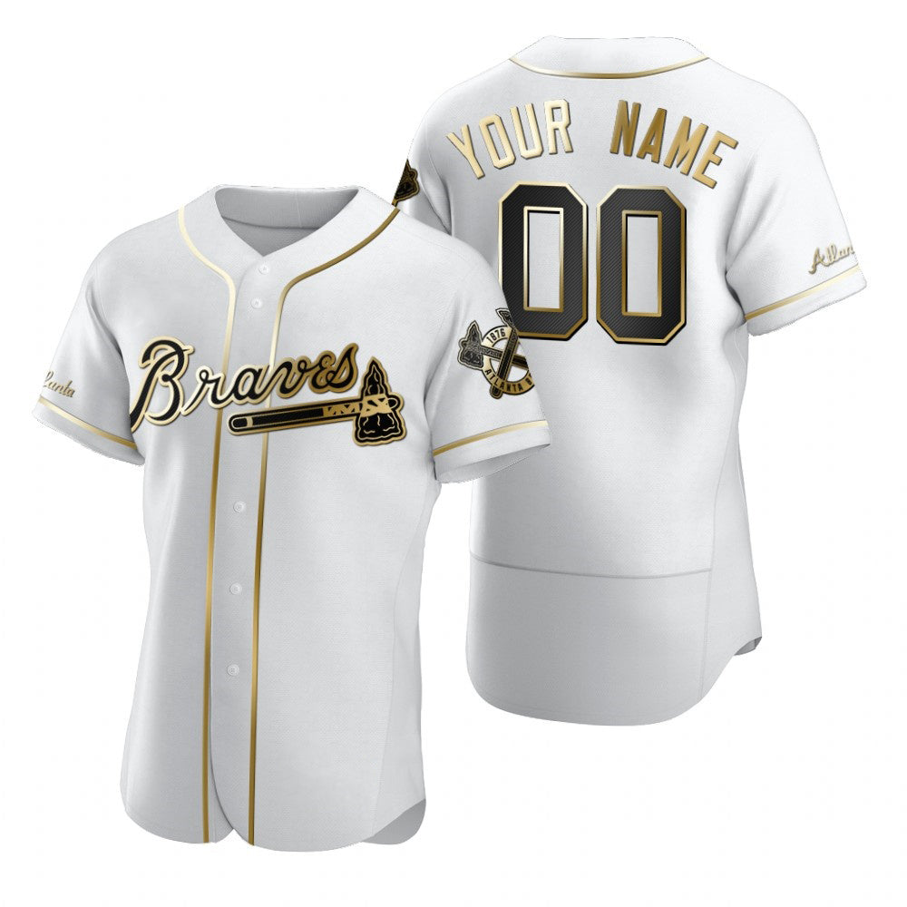 Baseball Jersey | Custom Atlanta Braves White Stitched Golden Edition - image 1
