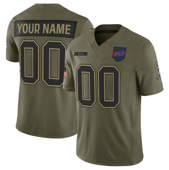 American Football Jersey | Custom B.Bills Active Player Olive 2025 Salute to Service Limited Stitched Football American Jersey - image 1