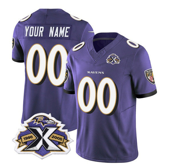 American Football Jersey | Custom B.Ravens Active Player Purple 2023 F.U.S.E With Patch Throwback Vapor Limited Stitched Football American Jersey - image 1