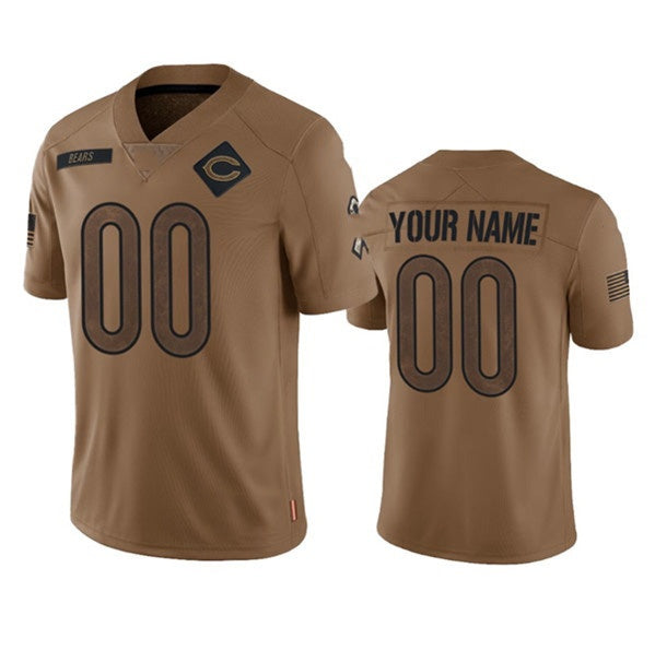 American Football Jersey | Custom C.Bears Active Player 2023 Brown Salute To Service Limited Stitched Football American Jersey - image 1