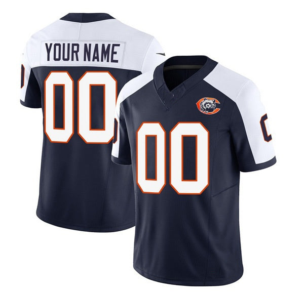 American Football Jersey | Custom C.Bears Active Player 2023 F.U.S.E. Navy White Throwback Limited Stitched Football American Jersey - image 1