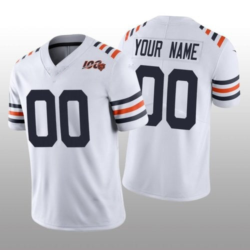 American Football Jersey | Custom C.Bears White Alternate Classic Limited 100th Season Stitched Football American Jersey - image 1