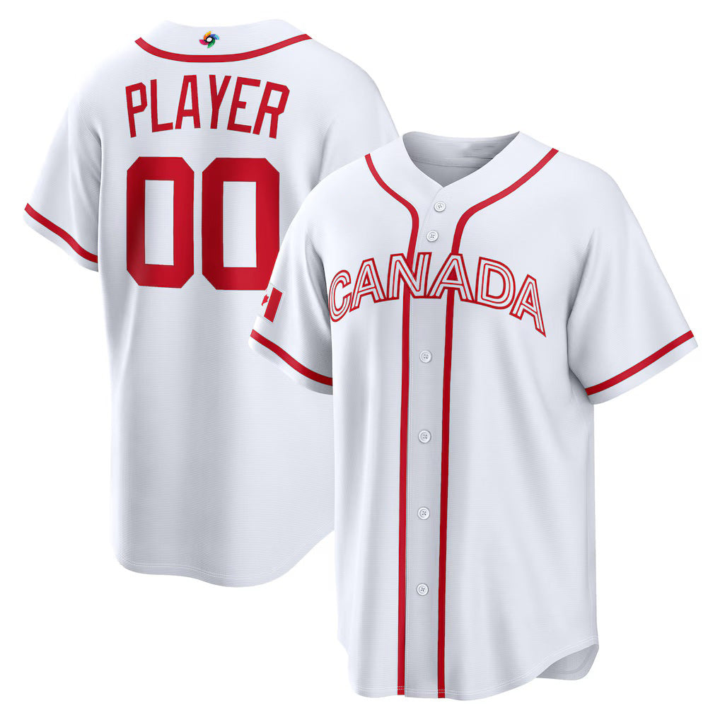 Baseball Jersey | Custom Canada Baseball 2026 World Baseball Classic Home Pick-A-Player Jersey - White - image 1