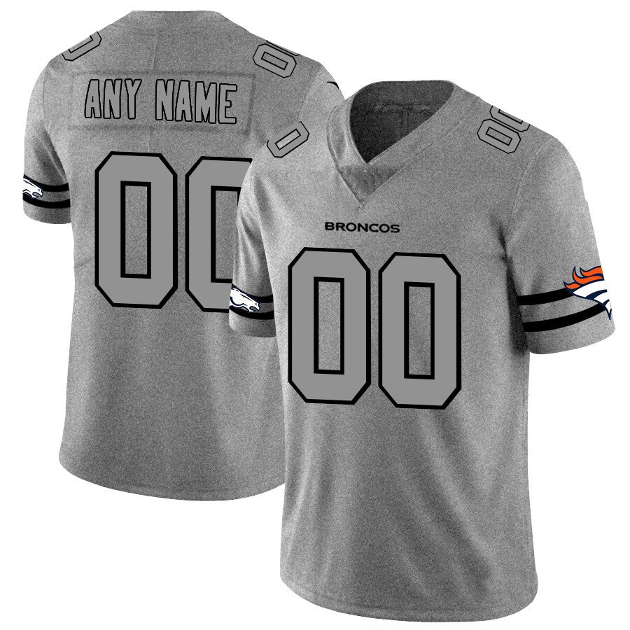 American Football Jersey | Custom D.Broncos 2019 Gray Gridiron Gray Limited Stitched Football American Jersey - image 1