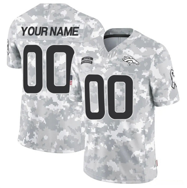 American Football Jersey | Custom D.Broncos Active Player 2024 F.U.S.E Arctic Camo Salute To Service Limited Stitched Football American Jersey - image 1