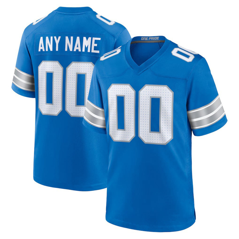 American Football Jersey | Custom D.Lions Blue Game Stitched Football American Jersey - image 1