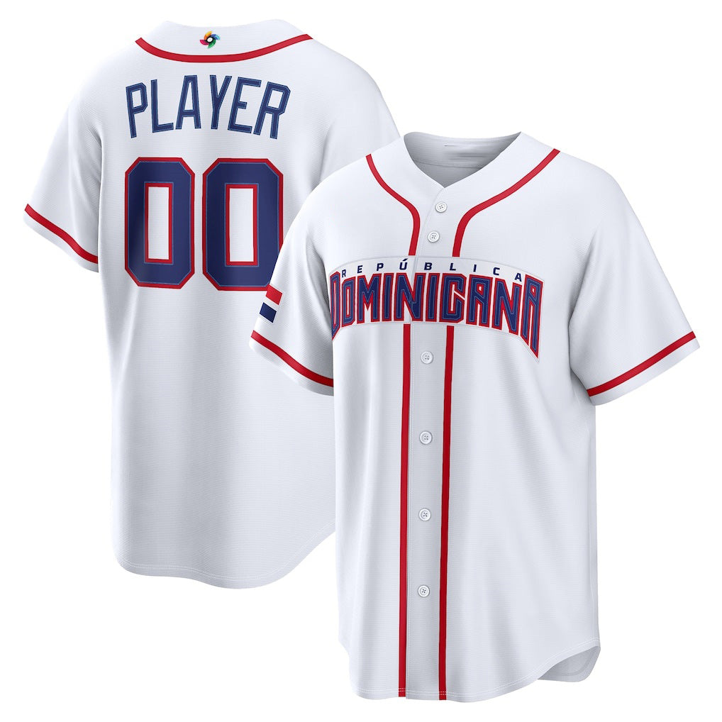 Baseball Jersey | Custom Dominican Republic Baseball 2026 World Baseball Classic Home Pick-A-Player Jersey - White - image 1
