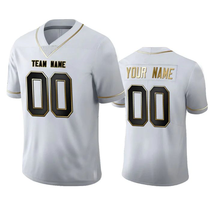 American Football Jersey | Custom L.Raiders Any Team and Number and Name White Golden Edition Stitched American Football Jerseys - image 1