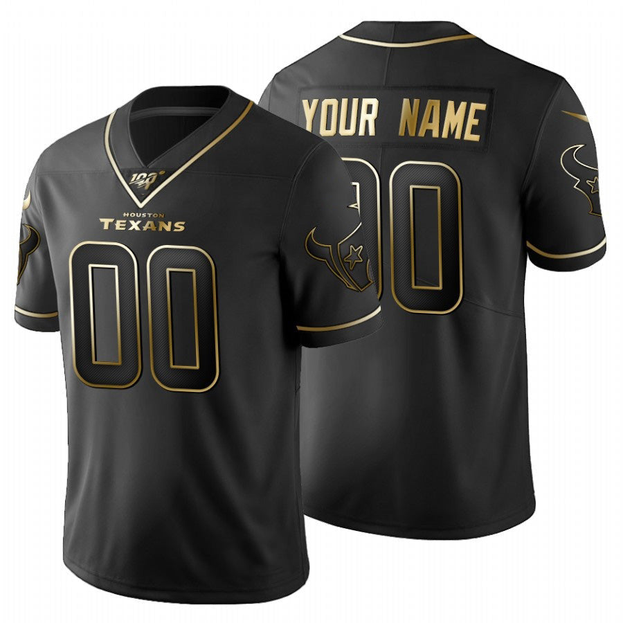 American Football Jersey | Custom H.Texans Black Golden Limited 100 Jersey - image 1