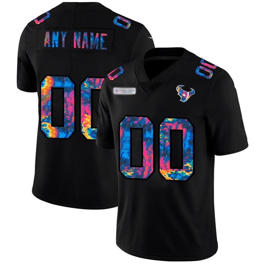 American Football Jersey | Custom H.Texans Multi-Color Black 2020 Crucial Catch Limited Jersey - image 1