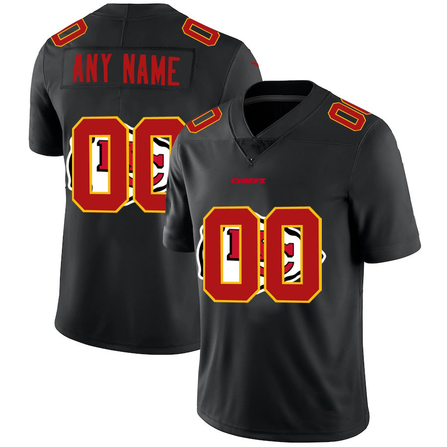 American Football Jersey | Custom KC.Chiefs Black Team Logo Dual Overlap Limited MAROU - image 1