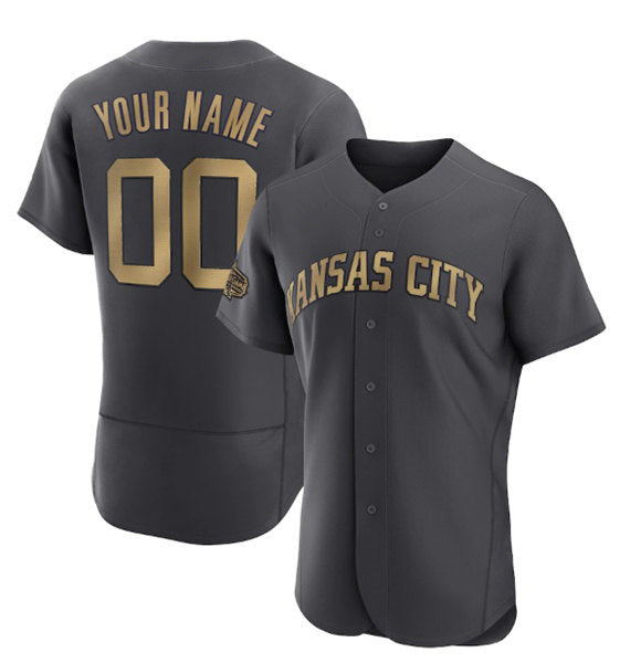 Baseball Jersey | Custom Kansas City Royals Active Player Charcoal 2022 All-Star Stitched - image 1