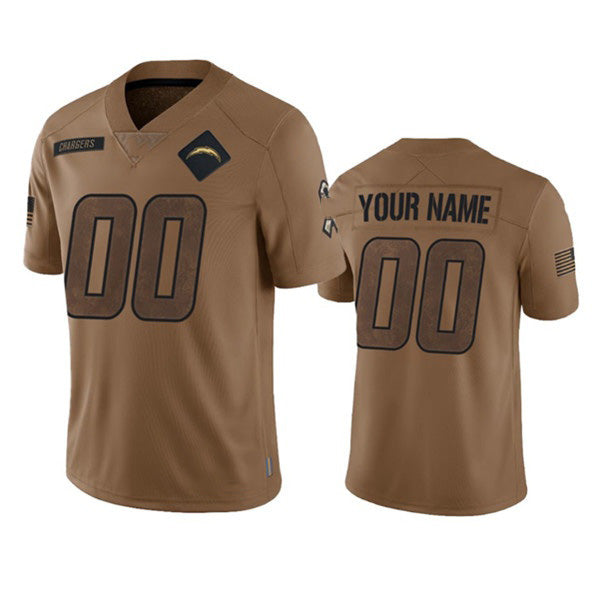 American Football Jersey | Custom LA.Chargers 2023 Brown Salute To Service Limited Stitched Marou - image 1