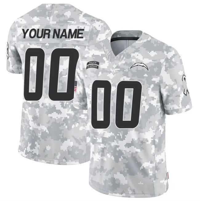American Football Jersey | Custom LA.Chargers 2024 F.U.S.E Arctic Camo Salute To Service Limited Stitched Marou - image 1