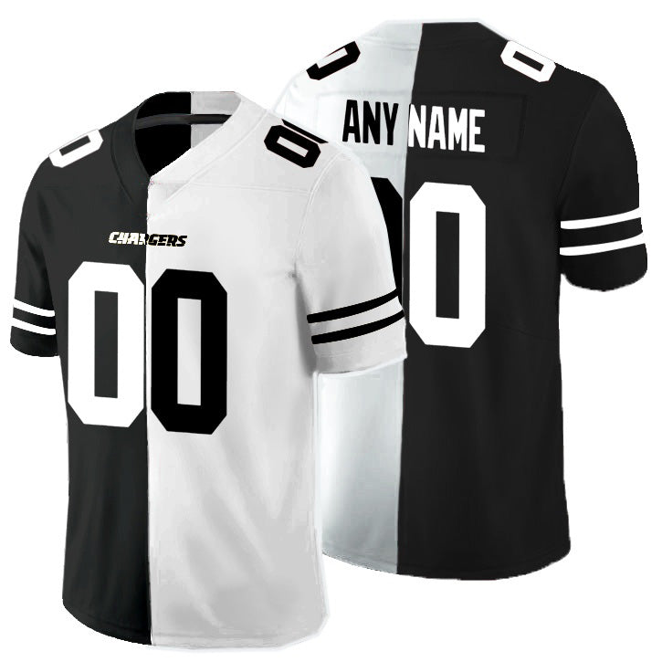 American Football Jersey | Custom LA.Chargers Black And White Split Limited Marou - image 1