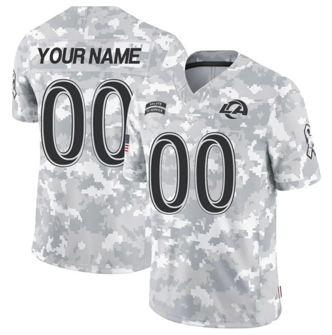 American Football Jersey | Custom LA.Rams 2024 F.U.S.E Arctic Camo Salute To Service Limited Stitched Marou - image 1