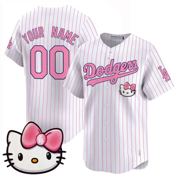 Baseball Jersey | Custom Los Angeles Dodgers ACTIVE PLAYER Pinstripe 2025 Hello Kitty Limited Stitched - image 1