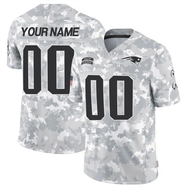American Football Jersey | Custom NE.Patriots Active Player 2024 F.U.S.E Arctic Camo Salute To Service Limited Stitched Marou - image 1