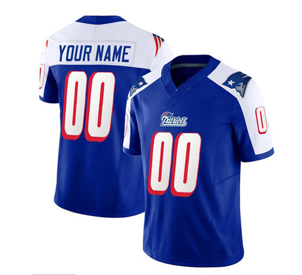 American Football Jersey | Custom NE.Patriots Active Player Blue White 2023 F.U.S.E. Throwback Limited Stitched Marou - image 1