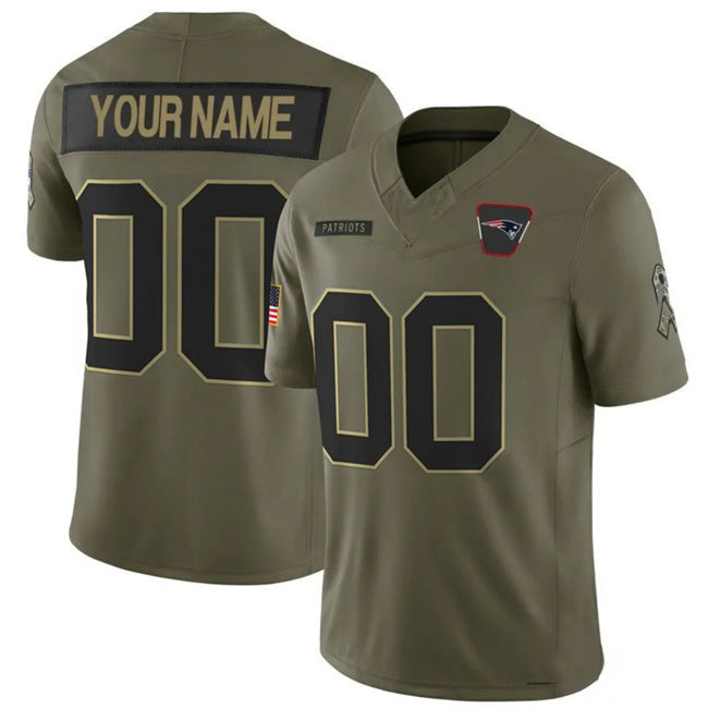 American Football Jersey | Custom NE.Patriots Olive 2025 F.U.S.E. Salute to Service Limited Stitched Marou - image 1