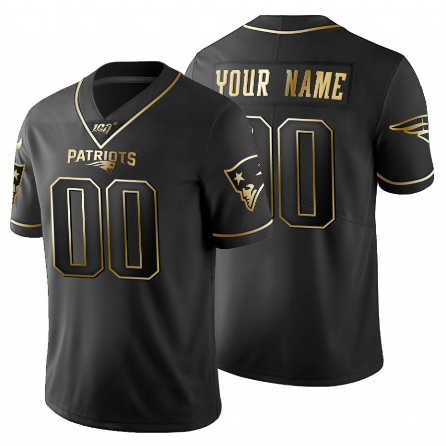 American Football Jersey | Custom NE.Patriots Black Golden Limited 100 Marou - image 1