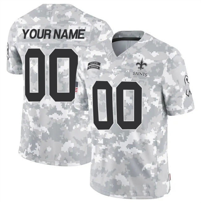 American Football Jersey | Custom NO.Saints Active Player 2024 F.U.S.E Arctic Camo Salute To Service Limited Stitched Marou - image 1